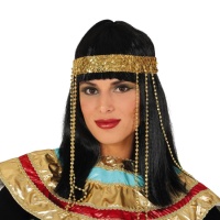 Perruque égyptienne avec bandeau doré