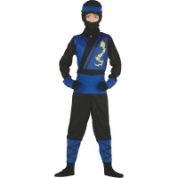 Costume de ninja noir et bleu pour enfants