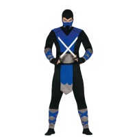 Costume de ninja noir et bleu pour hommes