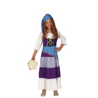 Costume de gitan avec foulard bleu pour filles