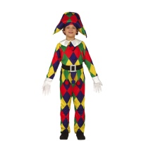 Costume d'Arlequin multicolore pour enfants