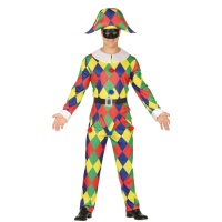 Costume d'arlequin multicolore pour hommes