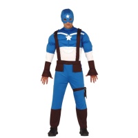 Costume de capitaine masqué bleu pour hommes