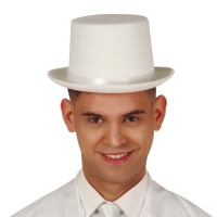 Chapeau haut de forme en feutre blanc - 59 cm