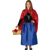 Costume de princesse de printemps bleu et rouge pour filles