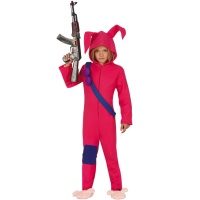 Costume de lapin guerrier rose pour enfants