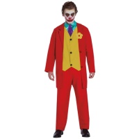 Costume de clown joculaire rouge pour hommes