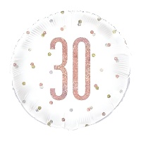 Ballon d'anniversaire rose doré avec numéro de 45 cm - Unique