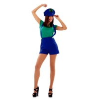 Costume de super plombier vert pour femme