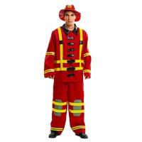 Costume de pompier rouge pour hommes