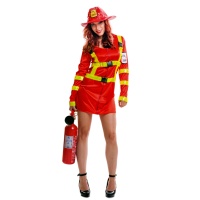 Costume de pompier rouge pour femmes