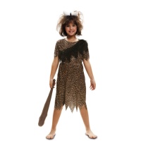 Costume de troglodyte avec os pour filles