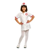 Costume d'infirmière blanc avec bonnet pour filles
