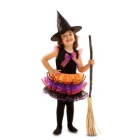 Costume de sorcière en tutu multicolore pour filles