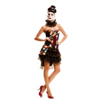 Costume d'arlequin multicolore pour femmes