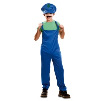 Costume de super plombier vert pour enfants