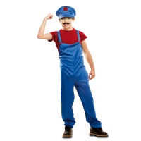 Costume de super plombier rouge pour enfants