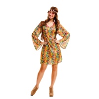 Costume hippie imprimé de fleurs pour femmes