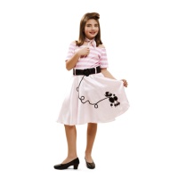 Costume rose rétro des années 50 pour filles
