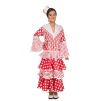 Costume de sevillana rouge pour filles