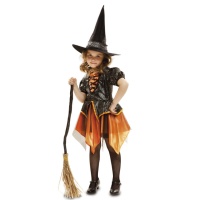 Costume de sorcière orange pour filles