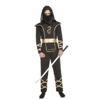 Costume de ninja noir et or pour homme