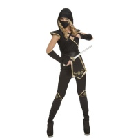 Costume de ninja noir et or pour femmes