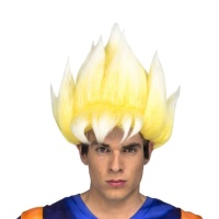 Perruque Son Goku Saiyan en boîte pour adultes