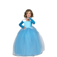 Costume de princesse bleu avec canine pour filles