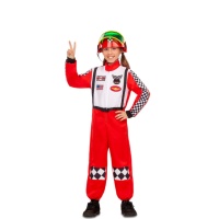 Costume de pilote de course avec casque pour enfants
