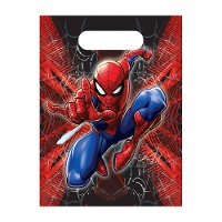 Sacs en plastique Spiderman motif toile d'araignée - 6 unités
