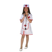 Costume d'infirmière avec casquette et tablier pour filles