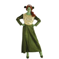 Costume de princesse médiévale verte pour femme