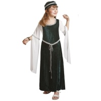 Costume de dame verte médiévale pour enfants