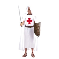 Costume de chevalier templier avec capuche pour hommes