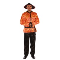 Costume de Chinois rouge et jaune pour hommes