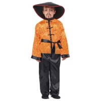 Costume de chinaman rouge et jaune pour enfants