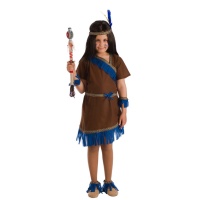 Costume d'indien marron et bleu pour les filles