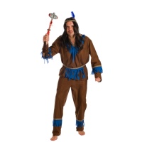 Costume indien brun et bleu pour hommes