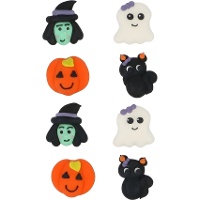 Figures de sucre d'Halloween de sorcière et de chat - Wilton - 8 unités