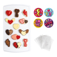 Kit Coeurs en chocolat - Decora - 40 unités