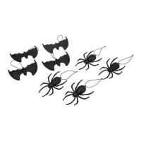 Pendentifs araignées et chauves-souris - 8 pcs.