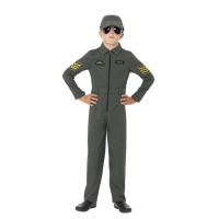 Costume de pilote de chasse pour enfants vert