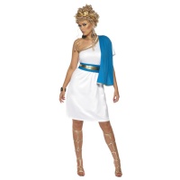 Costume de sénateur romain bleu pour femme