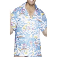 Chemise hawaïenne bleue pour homme