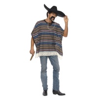 Poncho mexicain à rayures pour adultes