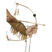 Arc indien à plumes et flèches - 65 cm