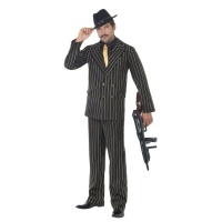 Costume de gangster noir et or pour hommes