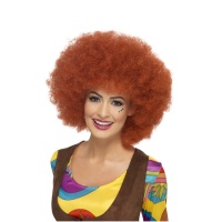 Perruque afro rouge