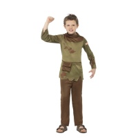 Costume de paysan médiéval vert pour garçons